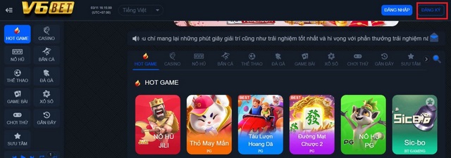 Chọn Đăng ký