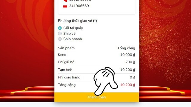 Cuối cùng, bạn cần xác nhận lại và nhanh chóng thanh toán