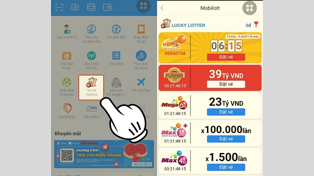 Hướng dẫn mua vé Vietlott bằng ví VTC Pay