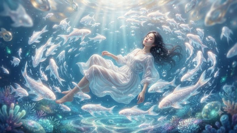 Mơ cá trắng bơi ở làn nước trong dự báo may mắn Mơ cá trắng bơi ở làn nước trong dự báo may mắn